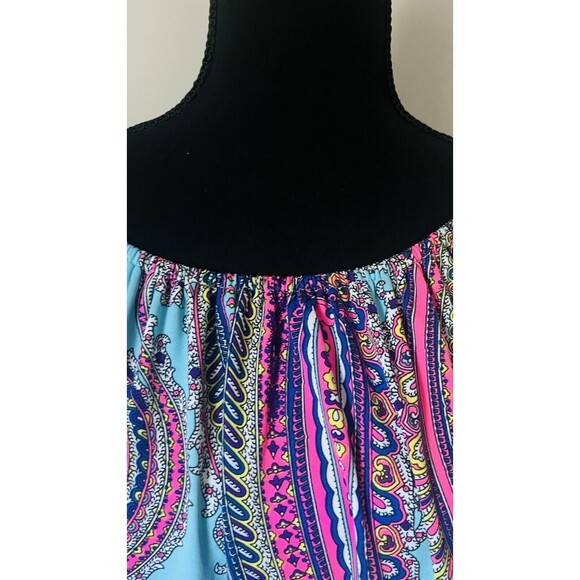 Lady's World Multi color OFF SHOULDER Boho Gypsy  3/4 Sleeve fringe trim fairy L - Picture 3 of 7